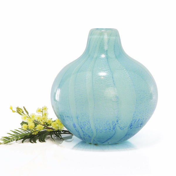 Allium Aqua Vase English Art Glass