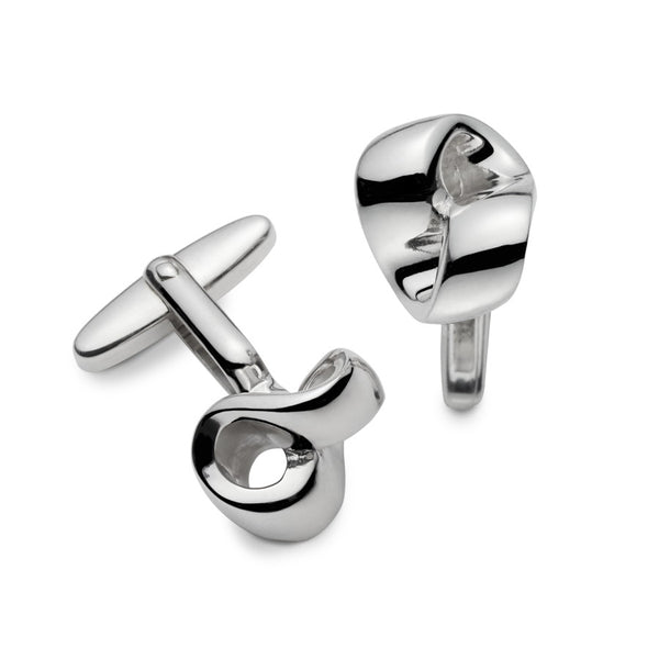 Roller Sculptured Sterling Silver Cufflinks