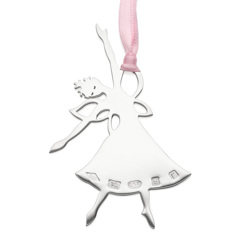 Sterling Silver Fairy Dancer Christmas Tree Decoration with English Hallmarks with engraving