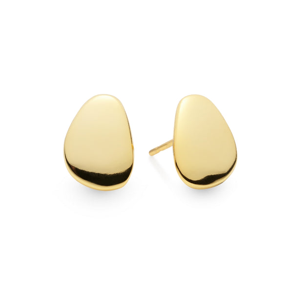 Golden Nugget Gilded Sterling Silver Ear Studs