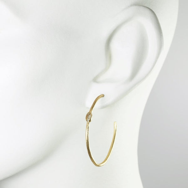 Ormonde Gilded Silver & Diamond Hoop Earrings
