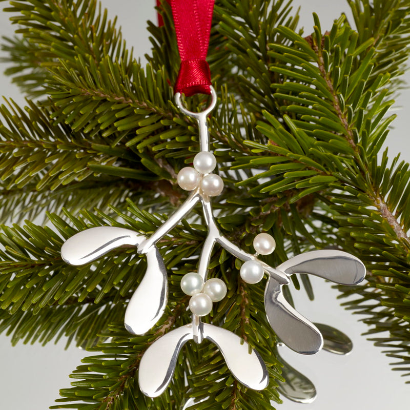Mistletoe Sterling Silver Christmas Decoration