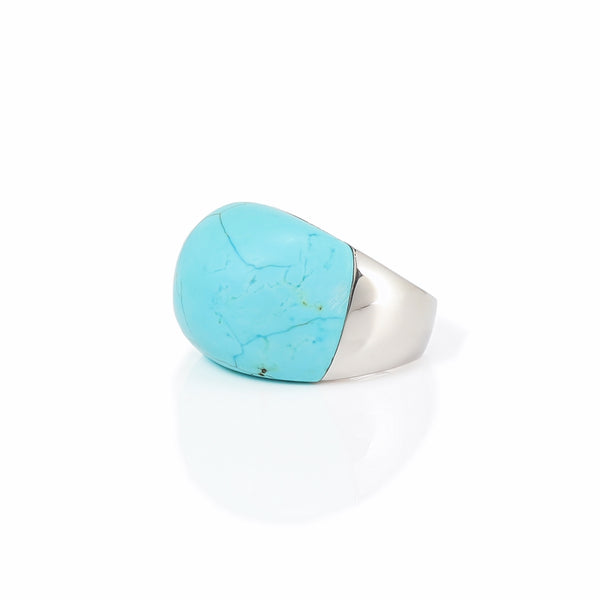 Blue Howlite & Sterling Silver Ring