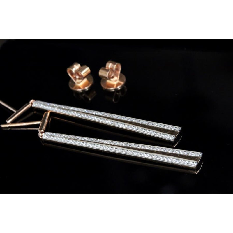 Vendome Diamond & 18ct Rose Gold Earrings CLEARANCE SAVE £300
