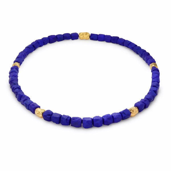 Natural Lapis Lazuli & 18ct Gold Necklace N79