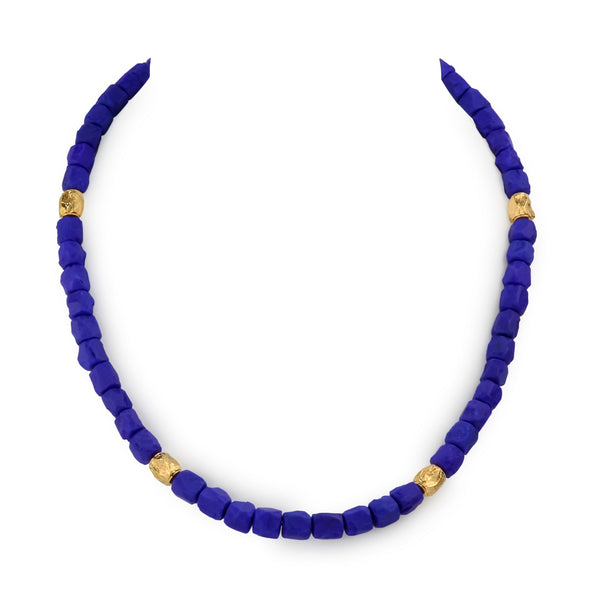 Natural Lapis Lazuli & 18ct Gold Necklace N79