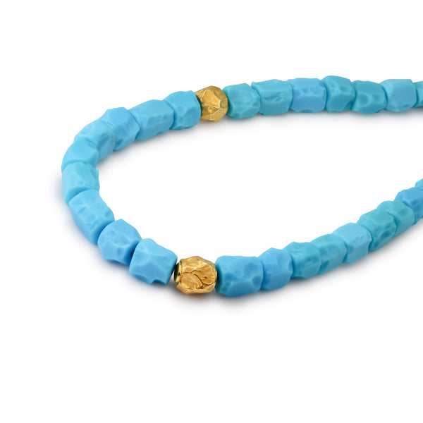 Sleeping Beauty Turquoise & 18ct Gold Necklace N78