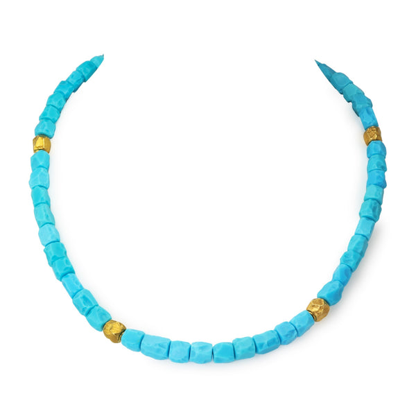 Sleeping Beauty Turquoise & 18ct Gold Necklace N78