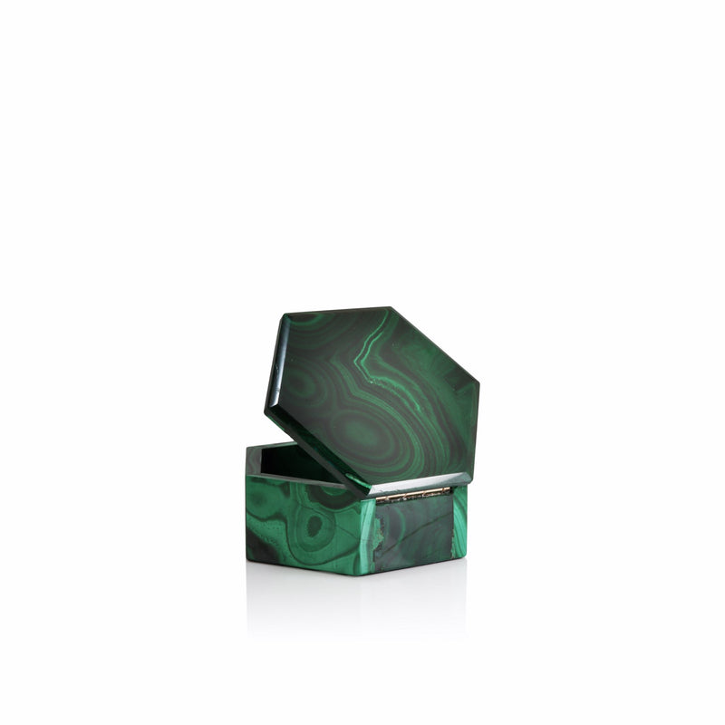 Hexagonal Malachite Box
