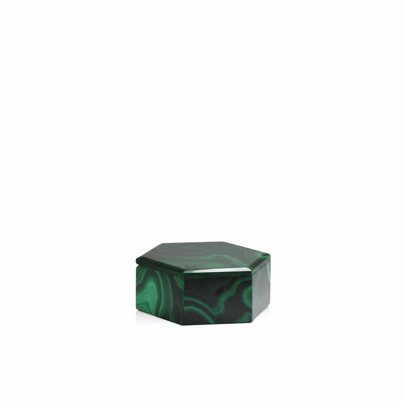 Hexagonal Malachite Box