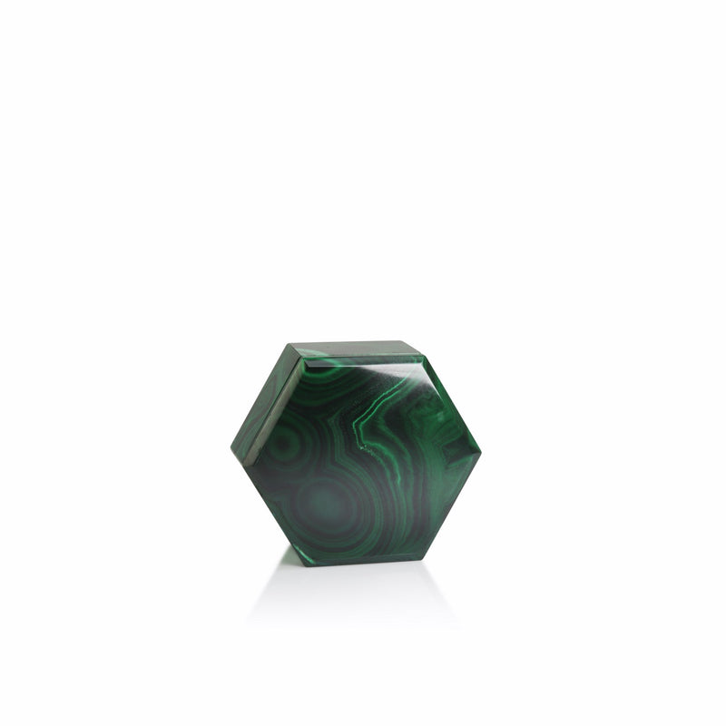 Hexagonal Malachite Box