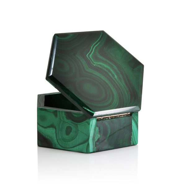 Hexagonal Malachite Box