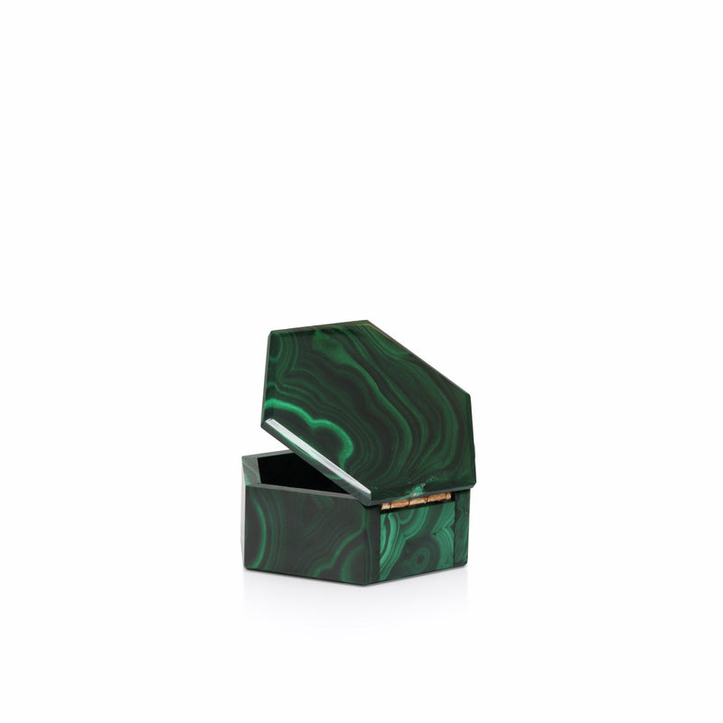 Hexagonal Malachite Box