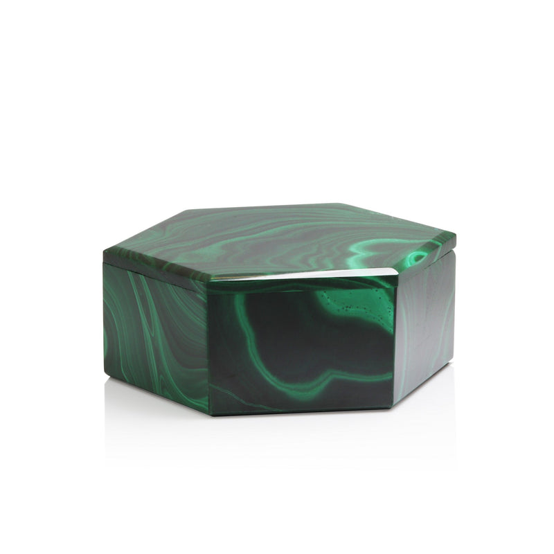 Hexagonal Malachite Box