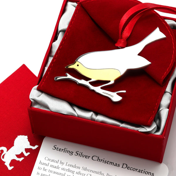 Robert Robin Sterling Silver Christmas Decoration