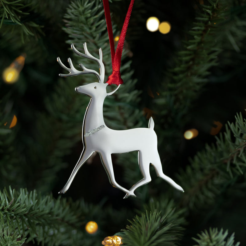 Donner Reindeer Sterling Silver Christmas Decoration