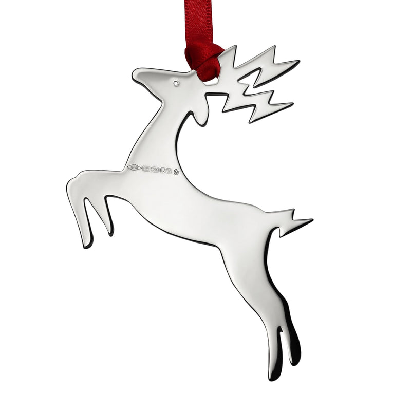 Blitzen Reindeer Sterling Silver Christmas Decoration