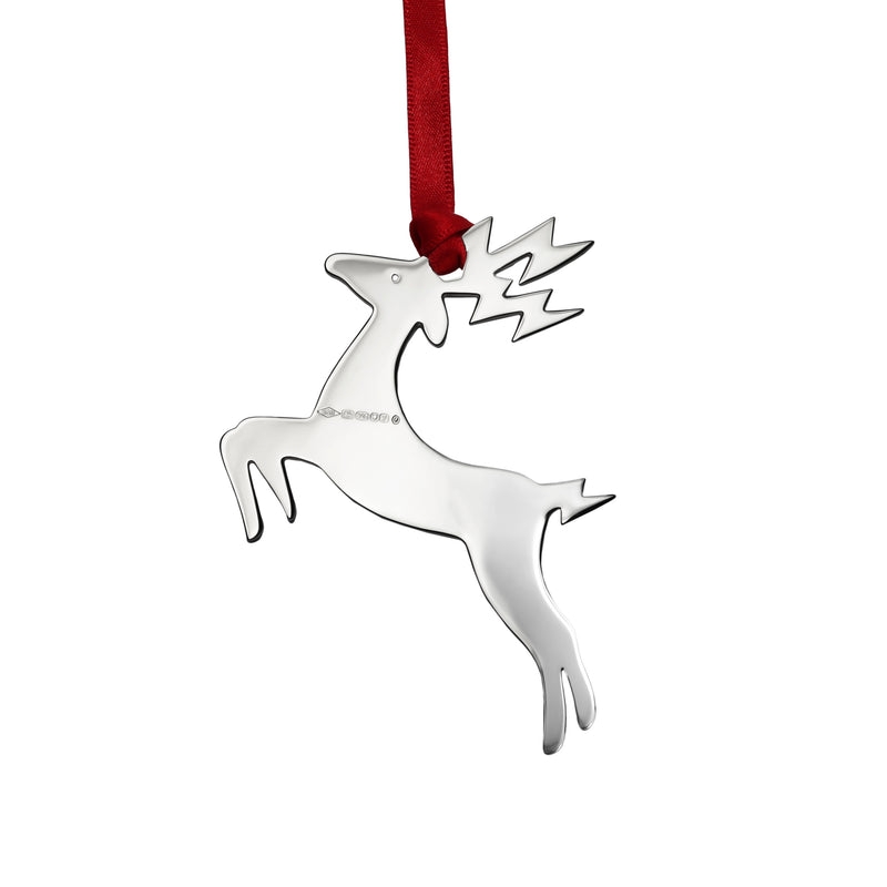 Blitzen Reindeer Sterling Silver Christmas Decoration