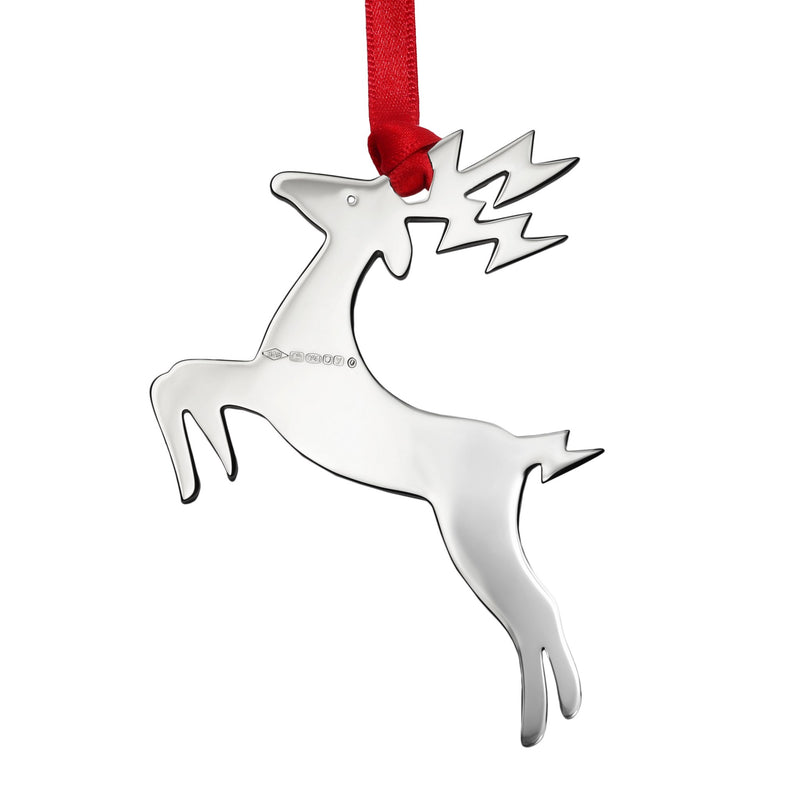 Blitzen Reindeer Sterling Silver Christmas Decoration