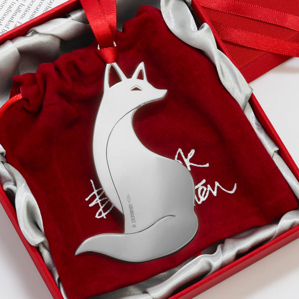 Mr Fox Sterling silver Christmas Decoration