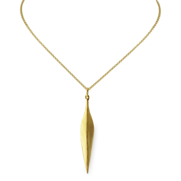 Salix Gilded Satin Silver Leaf Pendant