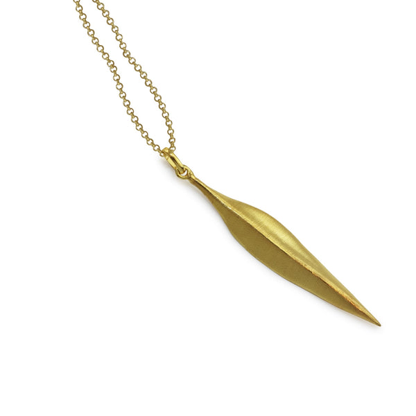 Salix Gilded Satin Silver Leaf Pendant