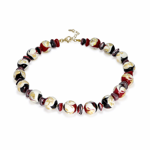 Tosca Murano Glass Red & Gold Necklace