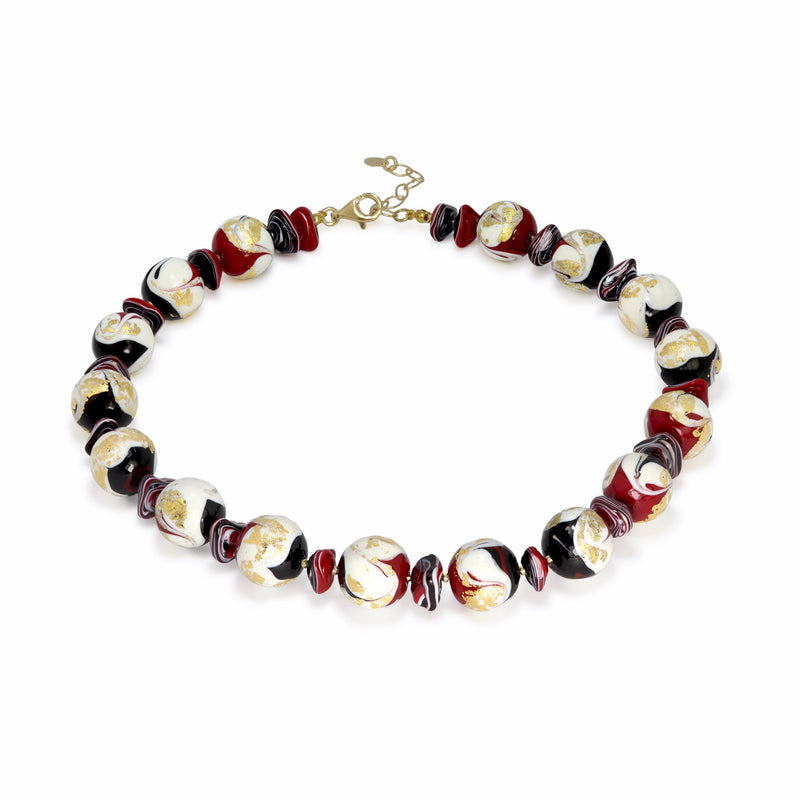Tosca Murano Glass Red & Gold Necklace