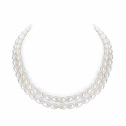 Torinne Double Row Oval Pearl Necklace