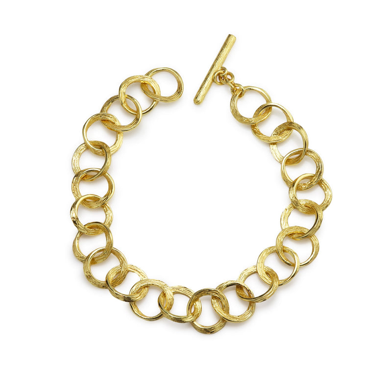 Ottoman Textured Gilded Silver Bracelet