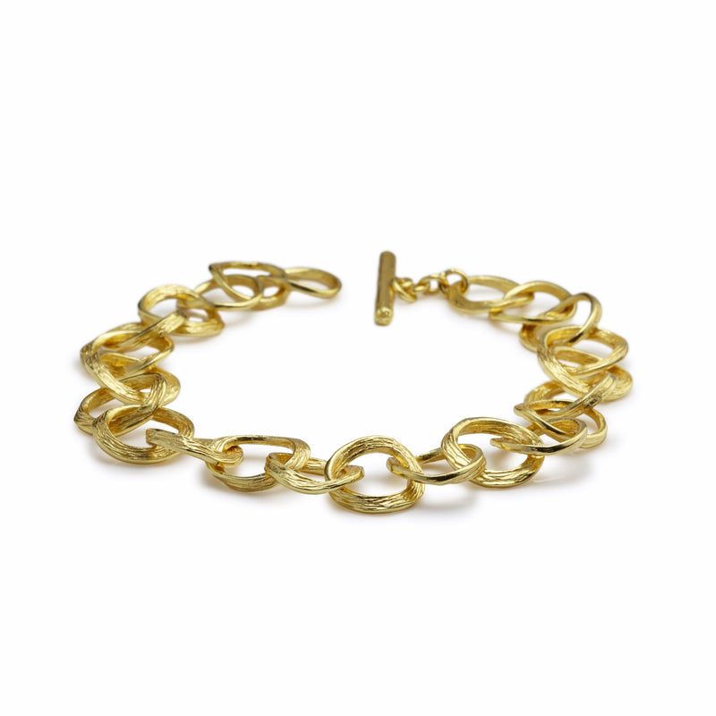 Ottoman Textured Gilded Silver Bracelet