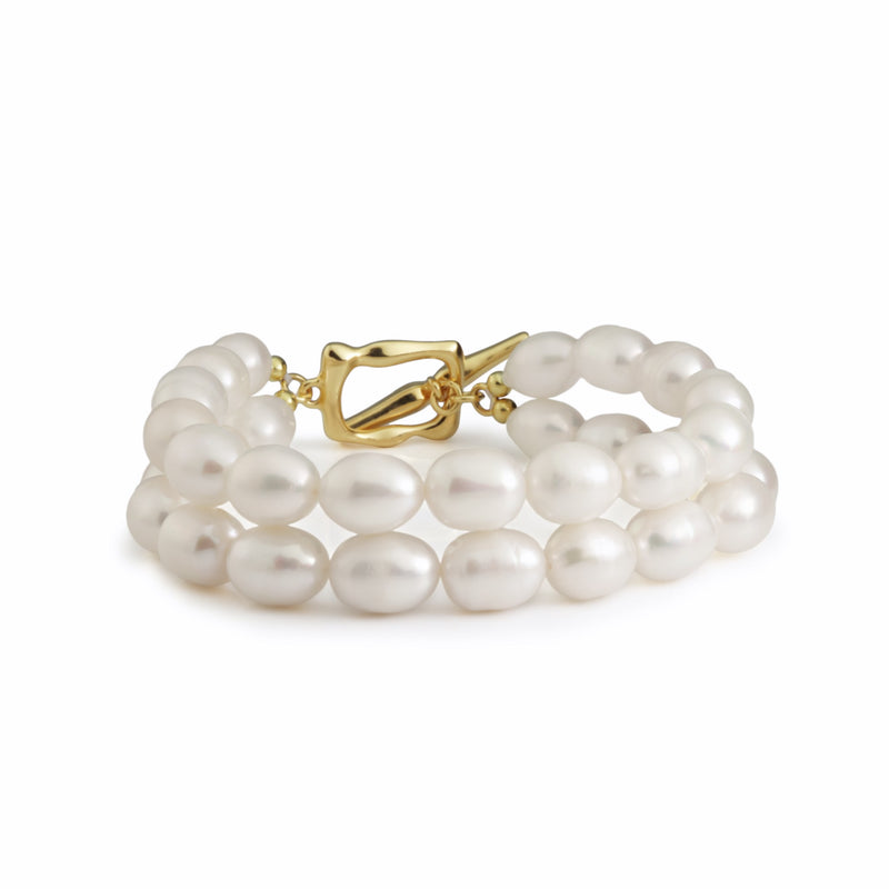 Torinne Double Row Oval Pearl Bracelet