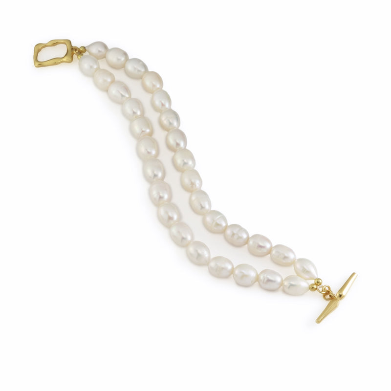 Torinne Double Row Oval Pearl Bracelet