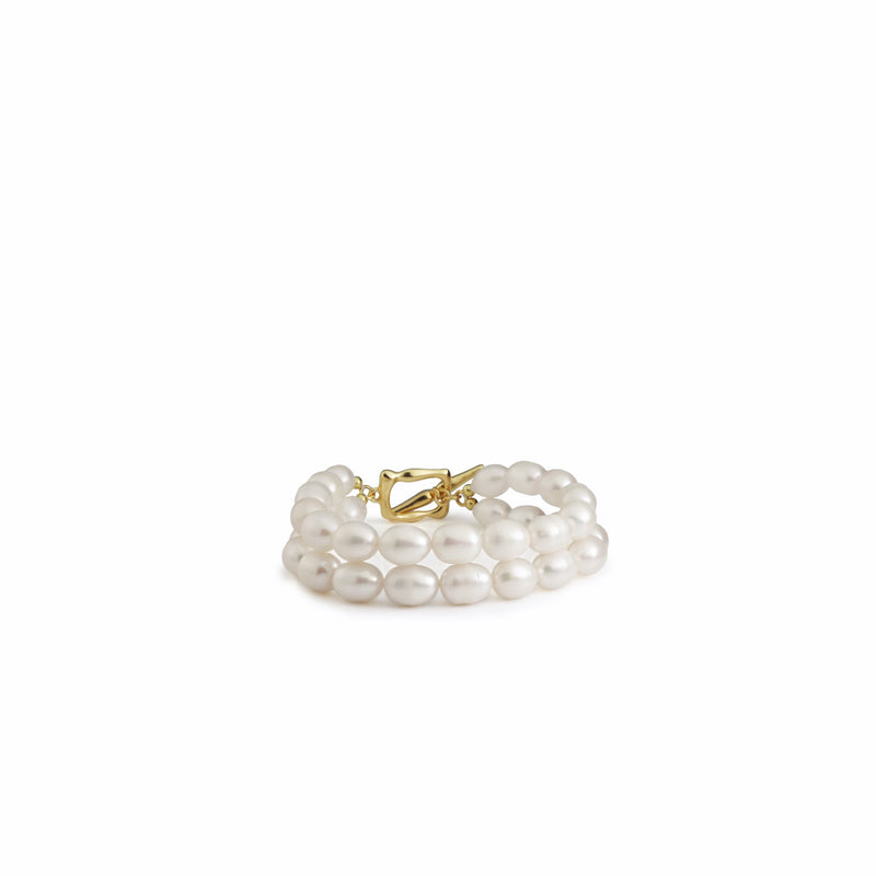 Torinne Double Row Oval Pearl Bracelet
