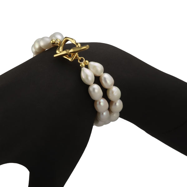 Torinne Double Row Oval Pearl Bracelet