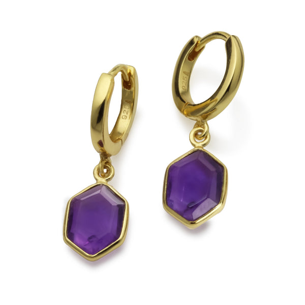 Chexamie Amethyst & Gilded Silver Earrings