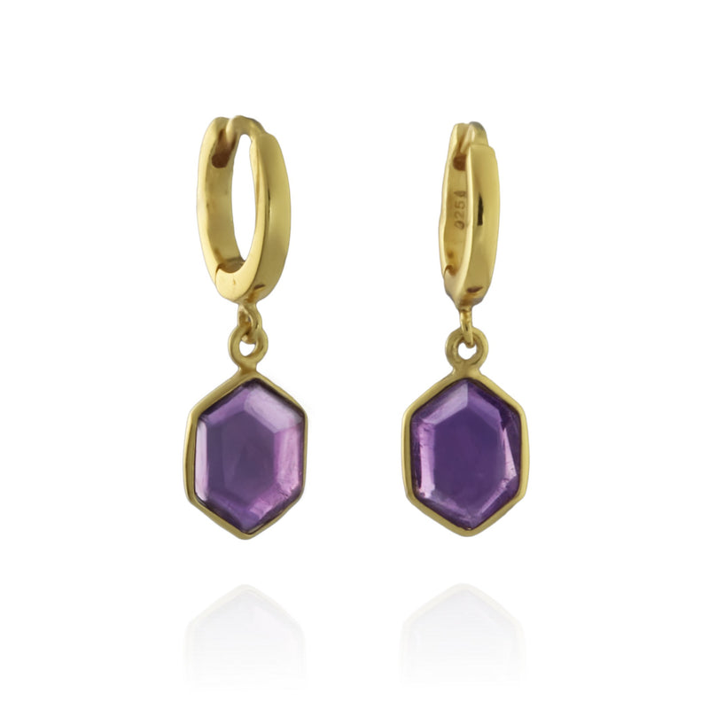 Chexamie Amethyst & Gilded Silver Earrings