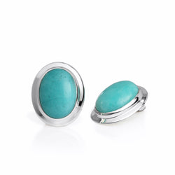 Amazonite Oval Cabochon Clip on Earrings CLEARANCE SAVE £60