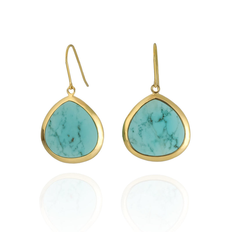 Azira Gilded Sterling Silver Howlite Earrings