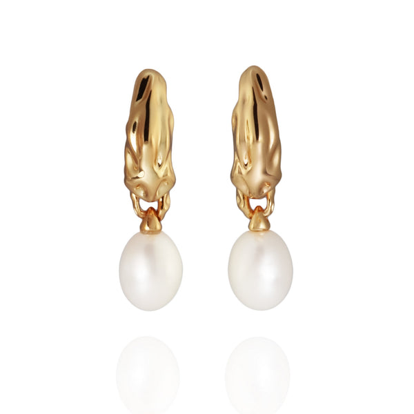 Midor Oval Pearl Drop Earrings