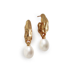 Midor Oval Pearl Drop Earrings