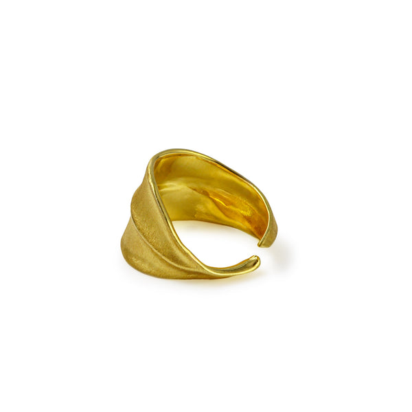 Salix Gilded Silver Leaf Ring