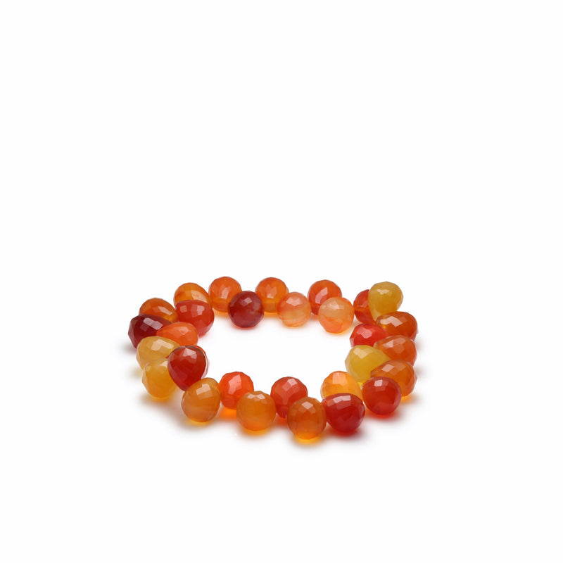 Faceted Carnelian Elasticated Bracelet