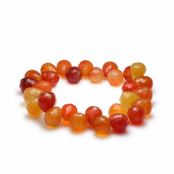 Faceted Carnelian Elasticated Bracelet