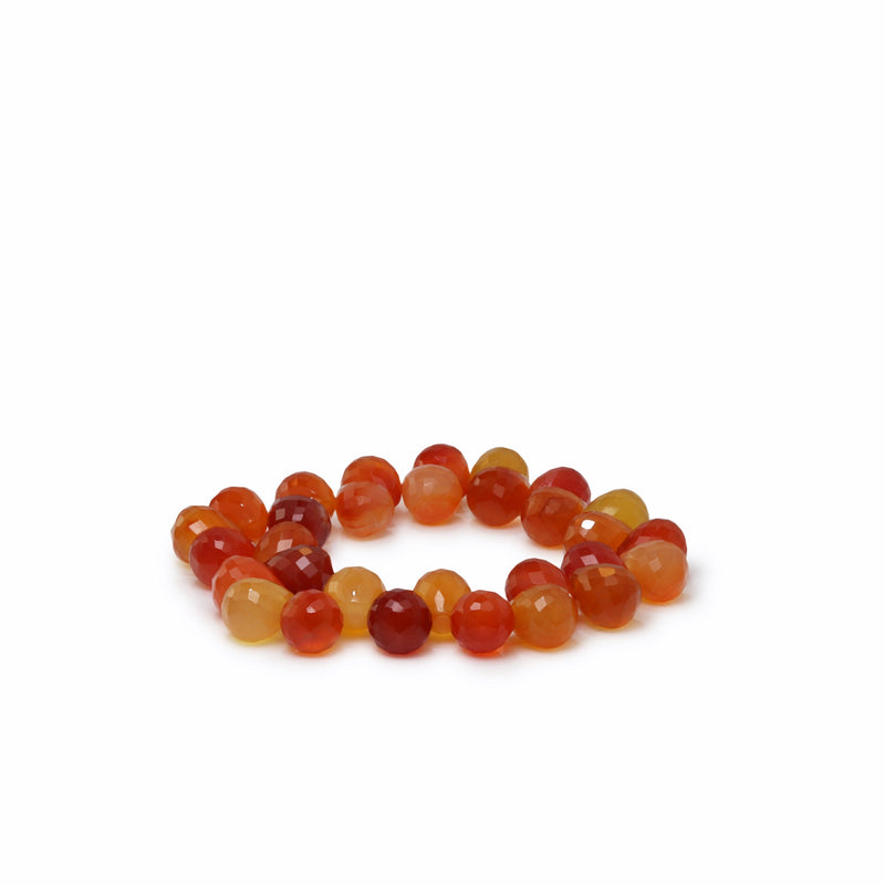 Faceted Carnelian Elasticated Bracelet
