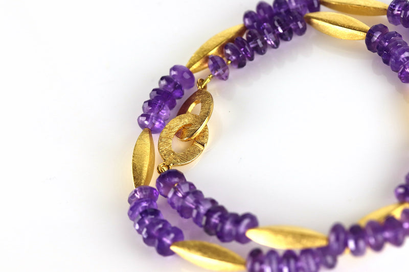 Amethyst & Gilded Silver Necklace A42 SAVE £100