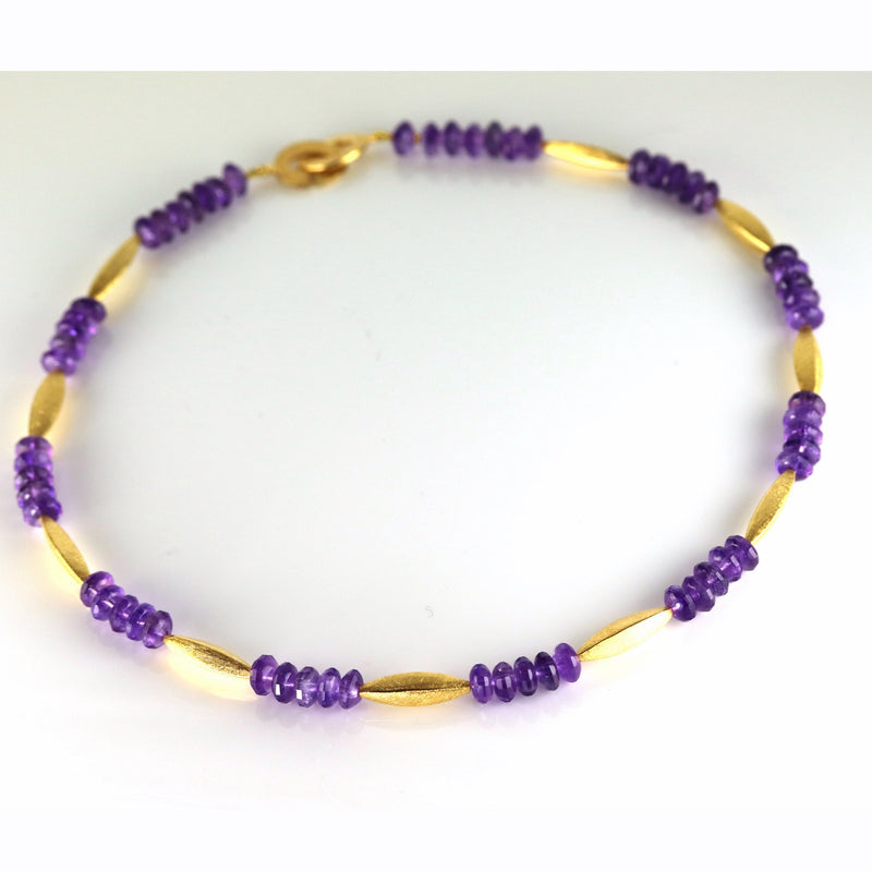 Amethyst & Gilded Silver Necklace A42 SAVE £100