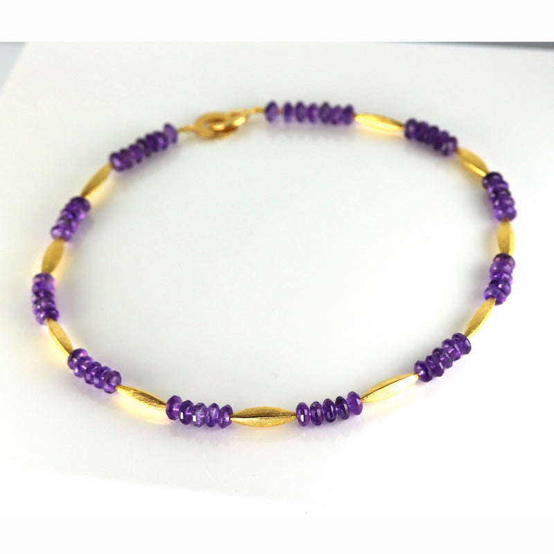 Amethyst & Gilded Silver Necklace A42 SAVE £100