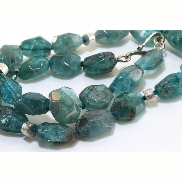 Apatite Nugget & Sterling Silver Necklace H8 SAVE £60
