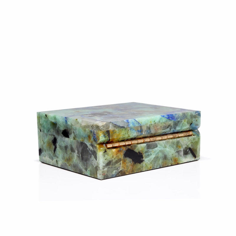 Azurite in Quartz Gemstone Box B82